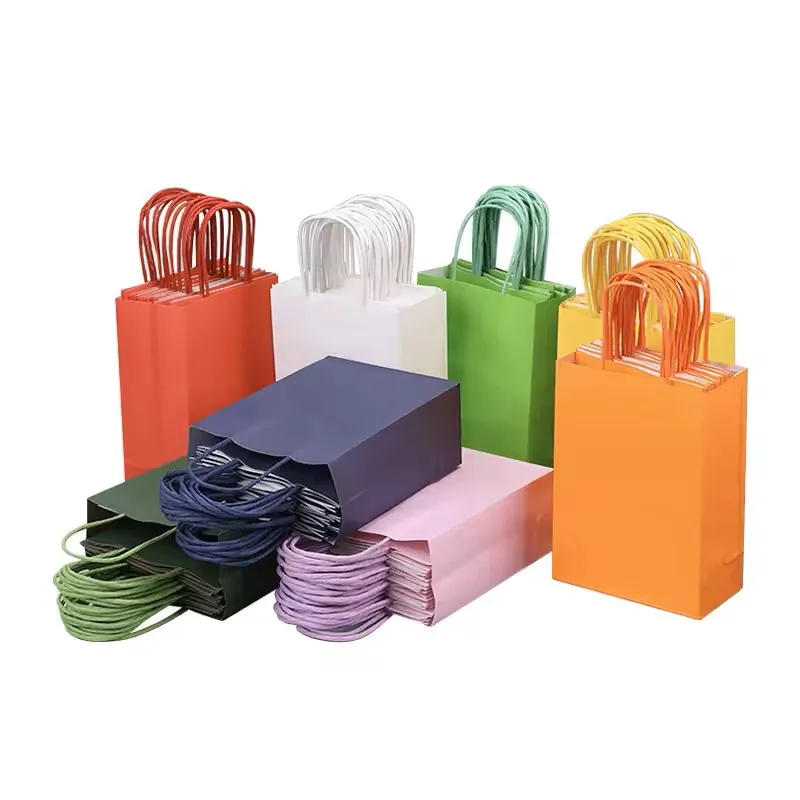 Fast Print Factory Customized Kraft Paper Bags Custom Private  Logo Shopping Gift Recyclable Paper Bags