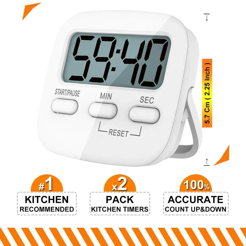 
Hot Sale Digital Kitchen Timer Magnetic Countdown Stopwatch Timer With Loud Alarm, Big Digit, Back Stand, Hanging Hole 