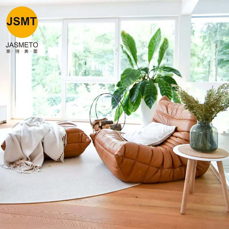 Modern wrinkled sofa chair chaise lounge luxury floor chair sofa recliner seating fixed floor chair tatami lazy boy sofa