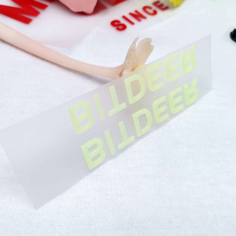 Custom Garment Tagless 3D Embossed Brand Letters Logo Silicon Rubber Heat Applying Transfer Vinyl Labels