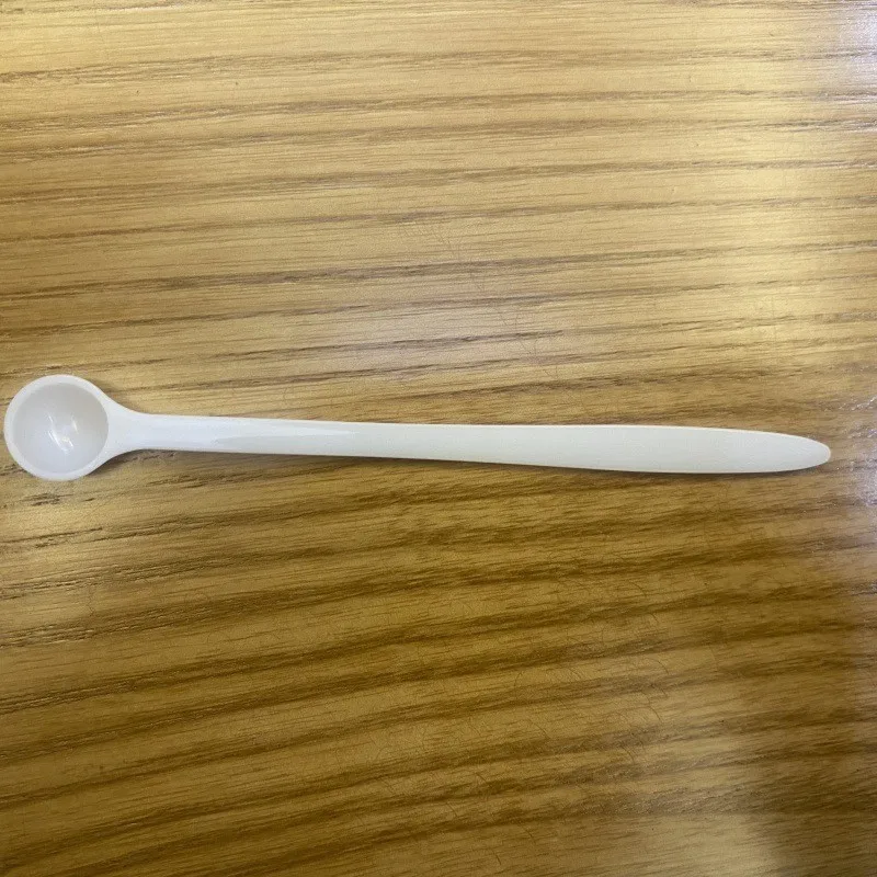 0.25g 0.5ml mini white clear plastic pp milk powder coffee tea mask cream round spoon medicine liquid spoon long sharp handle