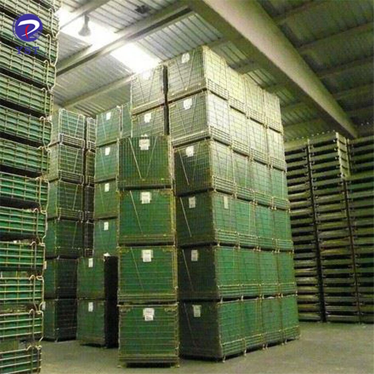 Collapsible folding storage cage/mesh container with pp