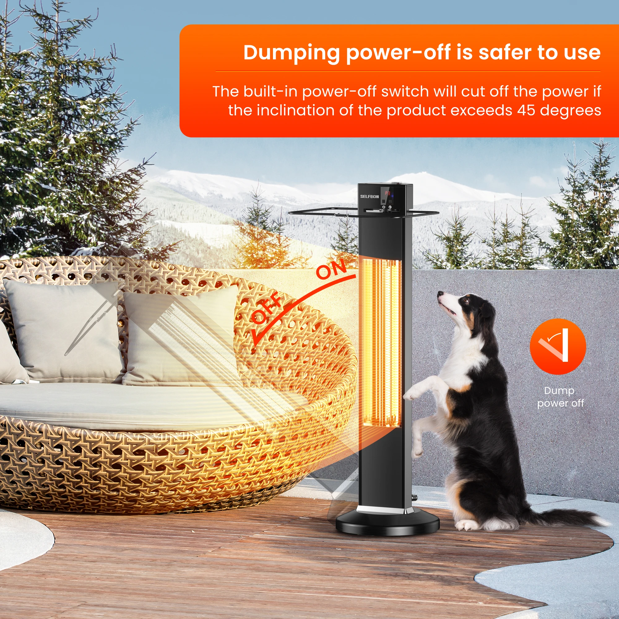 SELFBON outdoor carbon fiber electric patio heater ship from USA