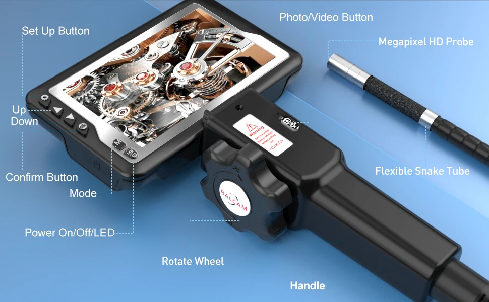 Popular Ralcam 8.5Mm 2M camera Hd With 4.5Inch Ips Videoscope Industrial Borescope