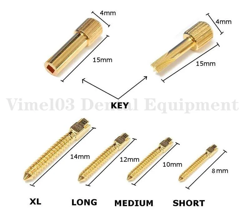 Стоматологические материалы винтовой стержень титановая нержавеющая сталь позолоченный 120 шт. мини-шпильки для стоматологического инструмента стоматологии