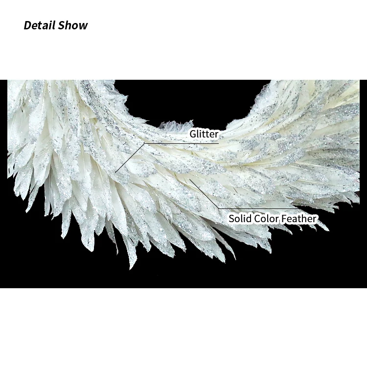 Zhengtian Feather Wreath Supplies Wholesale Goose Feather Wreath Christmas Decoration Festival Wreath Wedding Flowers Garland