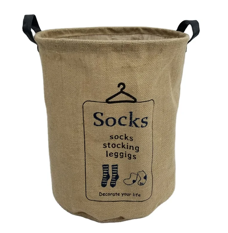 
2021 new style jute storage bag for potatoes and onions with leather handle 