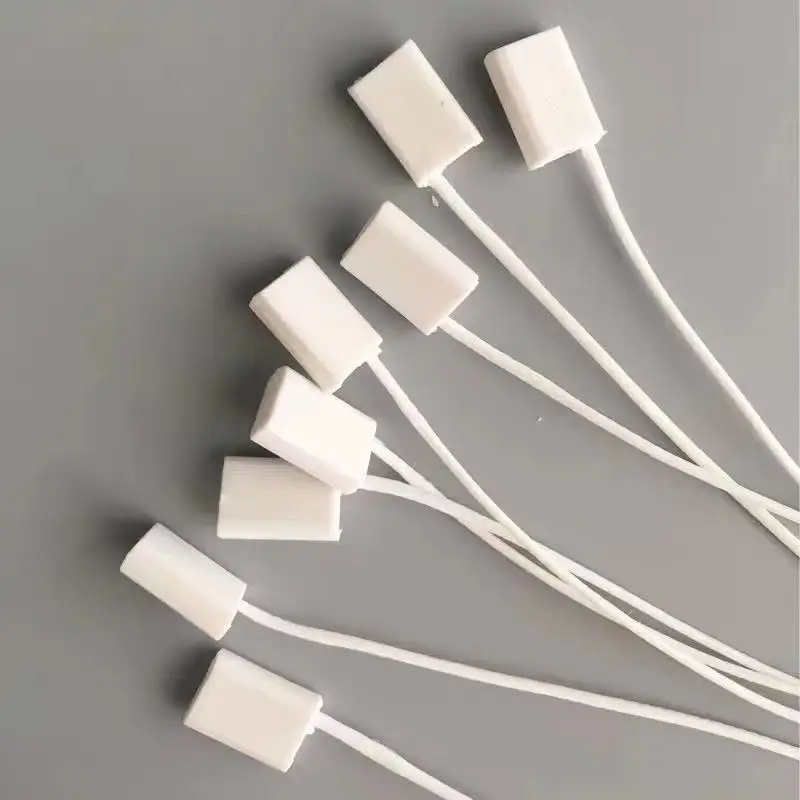 Custom Design Hang Tag Fastener Rope Garment Plastic Tag Seal String With Polyester Rope