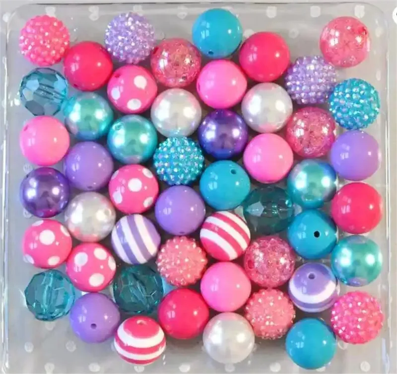 J117 Wholesale 50pcs/bag Chunky Gumball Beads dalmatians style 20mm bubblegum beads mix Loose Beads For Jewelry Making