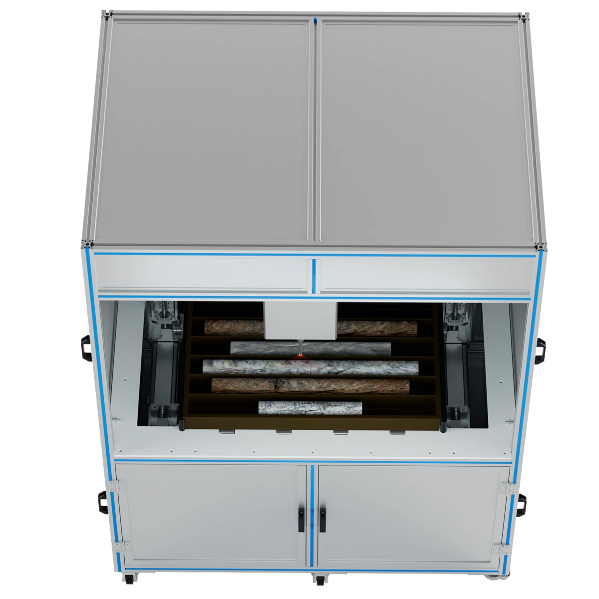Strong metal frame high precision multi-spectral rolling spectrometer mining component detector