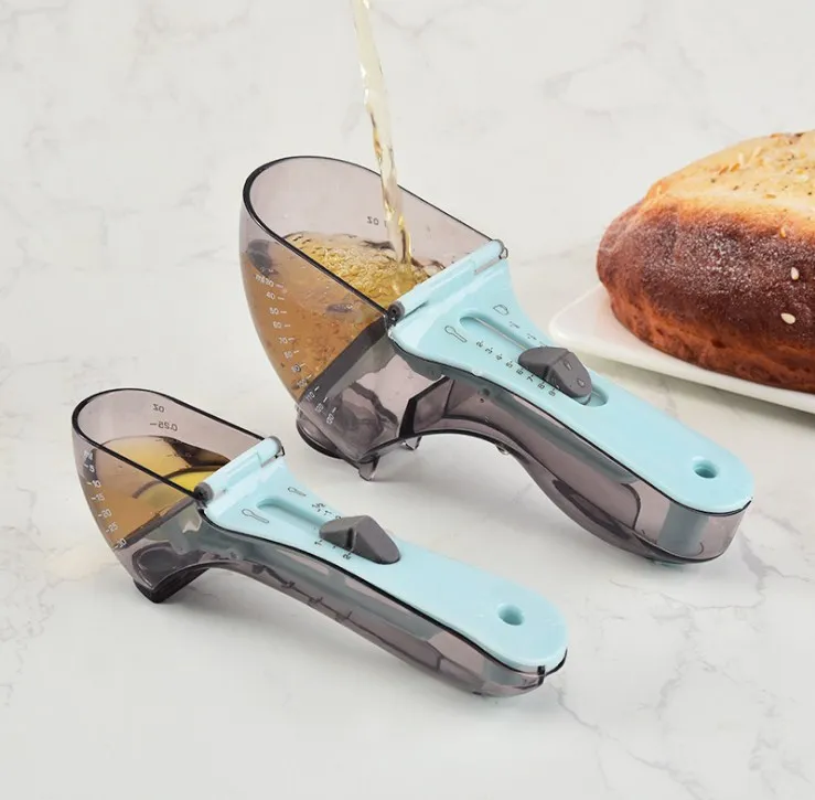 Adjustable Measuring Spoon Precise Spoon with Scale Plastic Measuring Cup and Spoon Set