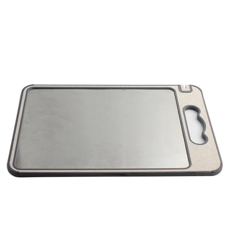 High quality stainless steel+PP+TPR cutting board with double-sided cutting board