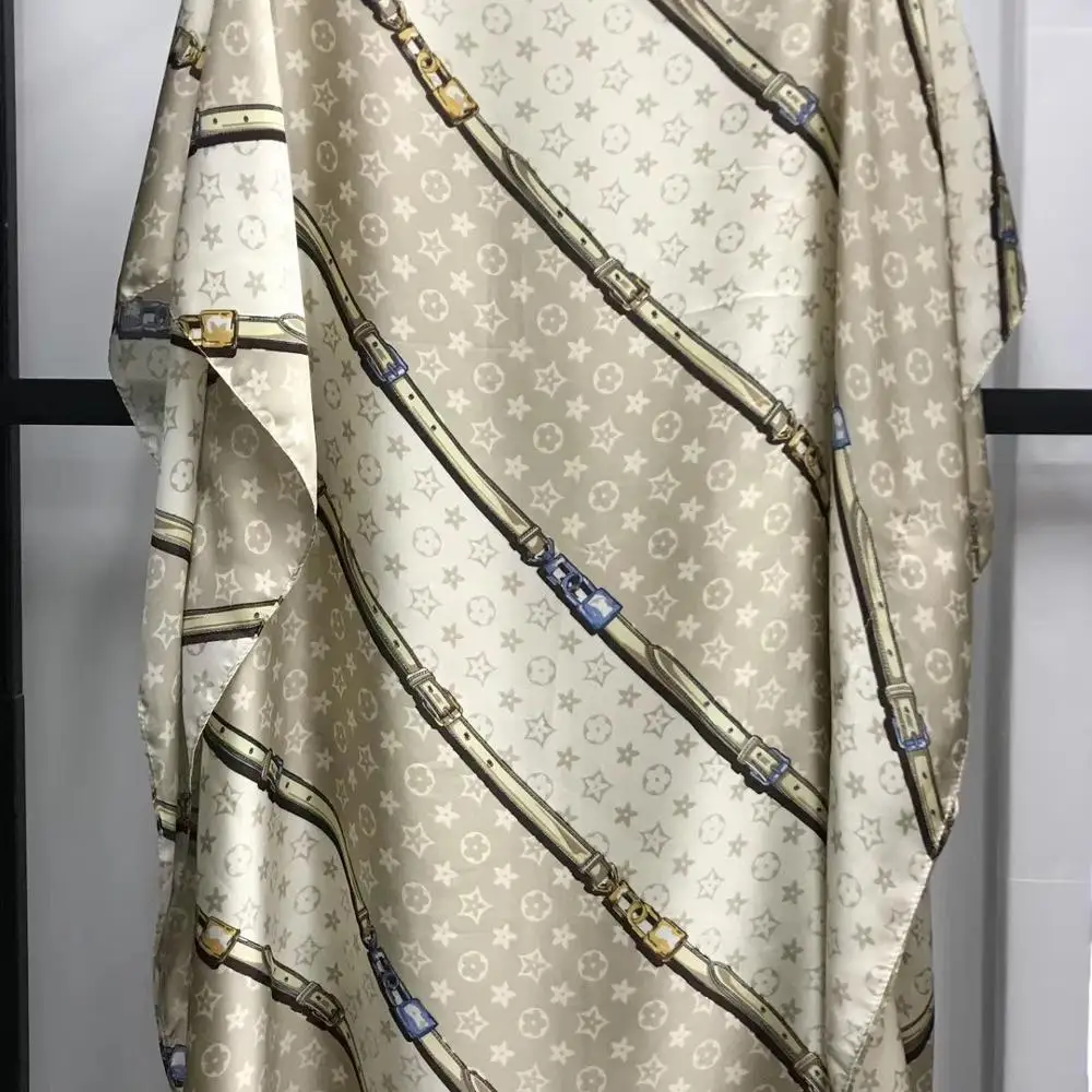 
silk belt pattern design luxury women lady multipurpose casual gown two piece scarves dress 