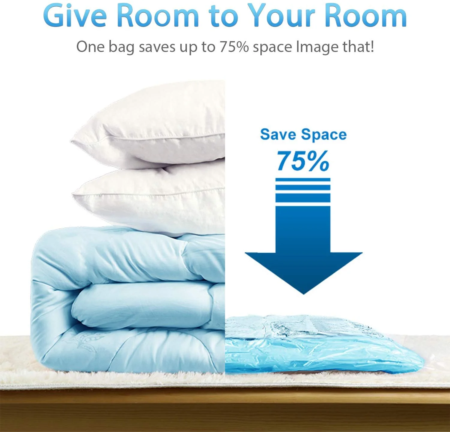 Factory Sale Vacuum Storage Bags Clothes Saver Air Compressed Vacuum Bag Travel Vacuum Clothes Storage Bags