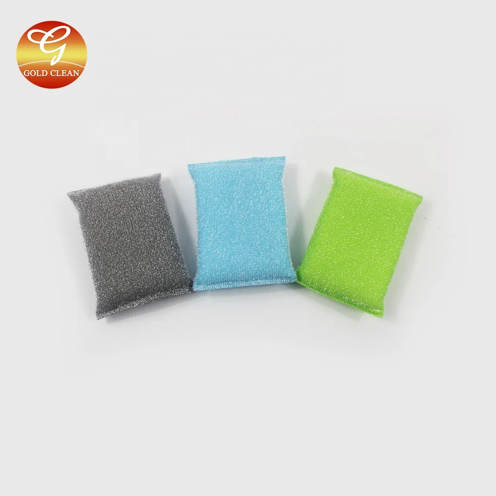 Factory Wholesale Metal Striped Kitchen Cleaning Sponge for Dishes Customized Color Stainless Steel Wire Mesh Sponge Scrubber