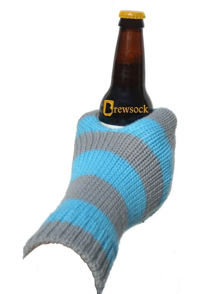 custom mens  acrylic beer knitted glove mitten for beer party