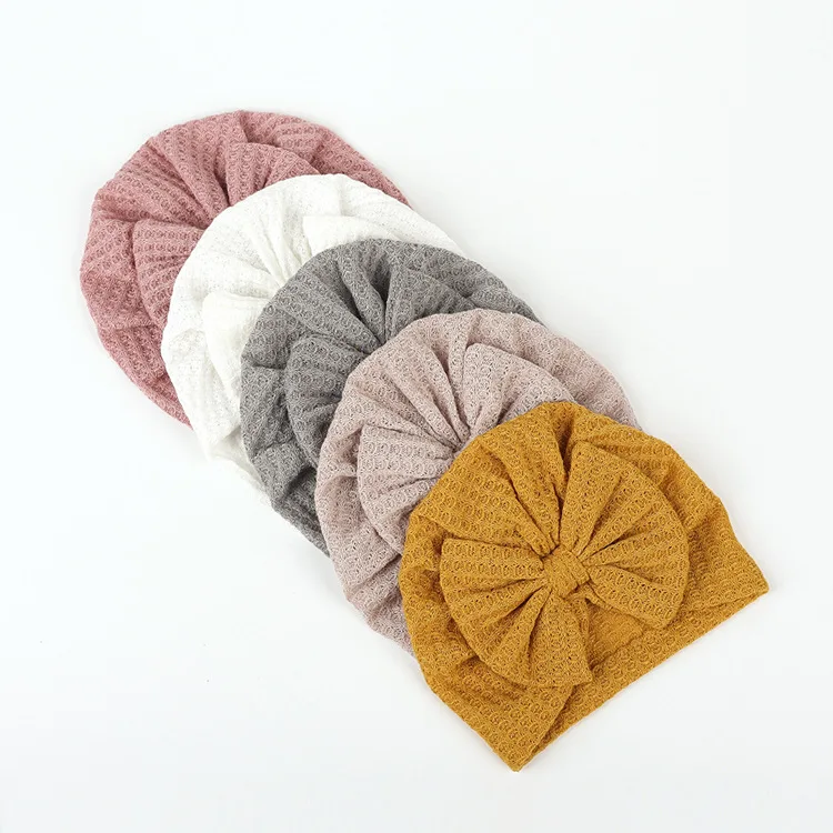 2025 New Baby Turban Bow knot Cotton Stretchy Turban hats Infant Head Wrap Baby Girls Headwear