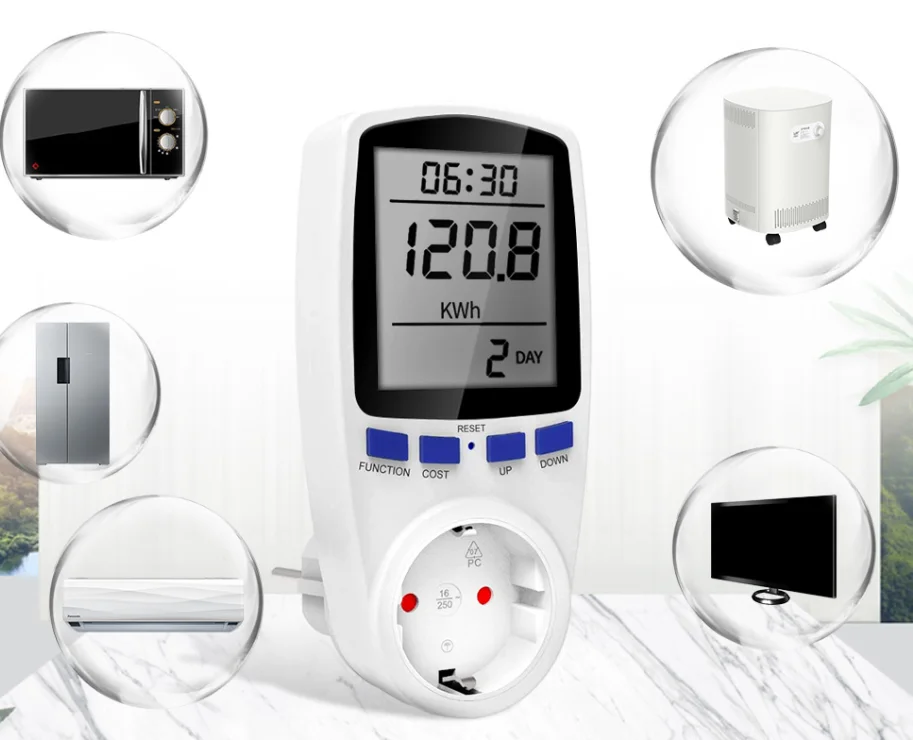 Hot Sale Digital Lcd Power Meters Wattmeter Socket Wattage Kwh Energy Meter Measuring Outlet Power Analyzer
