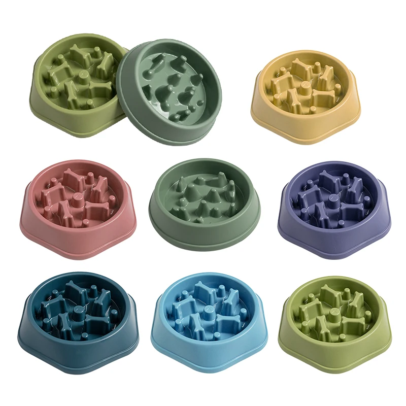 Manufacturer wholesale multi-colors slow feeder dog bowl bone design pet feeder for dogs and cast