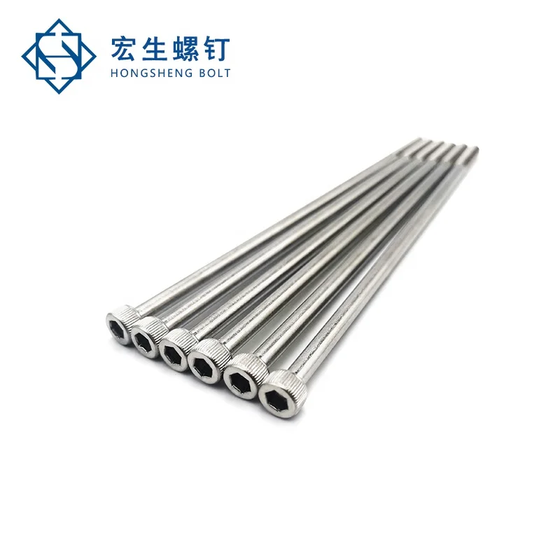 M5*145 thin rod half thread  hexagonal socket cylinder head knurling SUS304