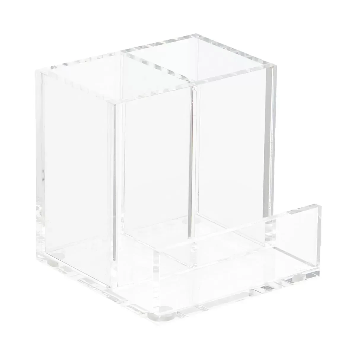 Stylish Stationary Office Supplies Business Acrylic Clear Pen Holder Organizer 4X4X4 Inches For Wholesale