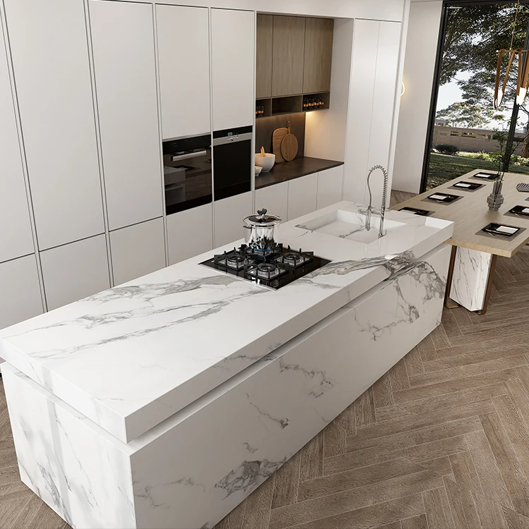 Table Top Tile Slab Ceramic Kitchen Worktop Marble Look Finish Ceramic Porcelain Sintered Stone Floor Tiles