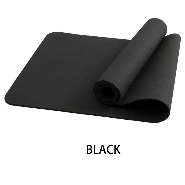 Wholesale Yoga Gym Carpet 6mm Black Custom Sports Equipment Printed TPE Yoga Mat