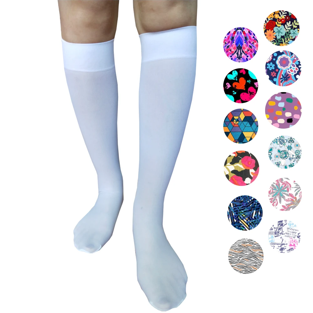 High Socks Unisex Custom Logo Long Nylon Tube White Blank Sublimation Socks