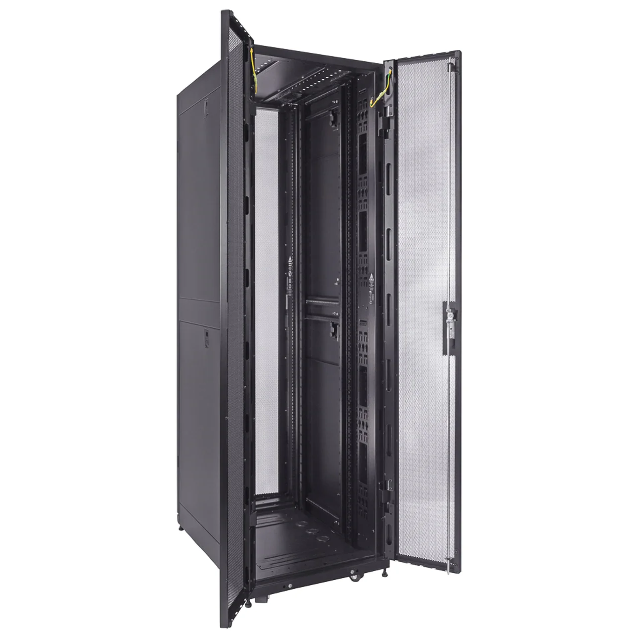 22u SPCC Cold Rolled Steel standing open black color network rack