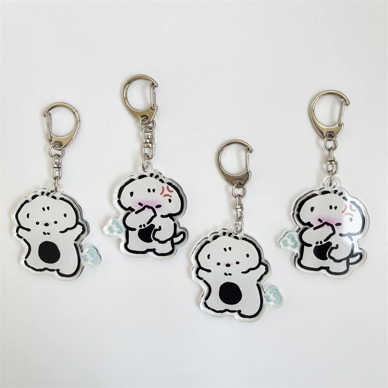 Factory Wholesale Custom Double Sided Personalized Make Clear Logo Epoxy Resin Acrylic Charm Anime Holographic Acrylic Keychain