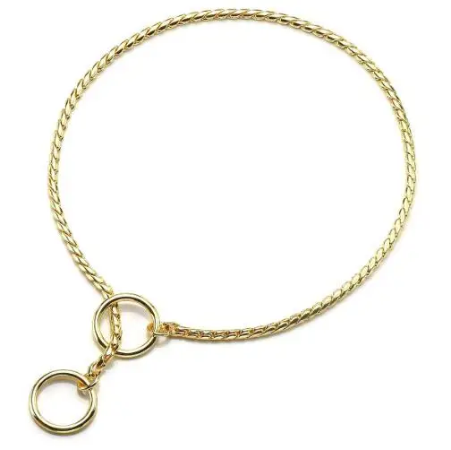 Choke chain Metal Snake Chain Pet Show Slip Collar Choker for Training Walking