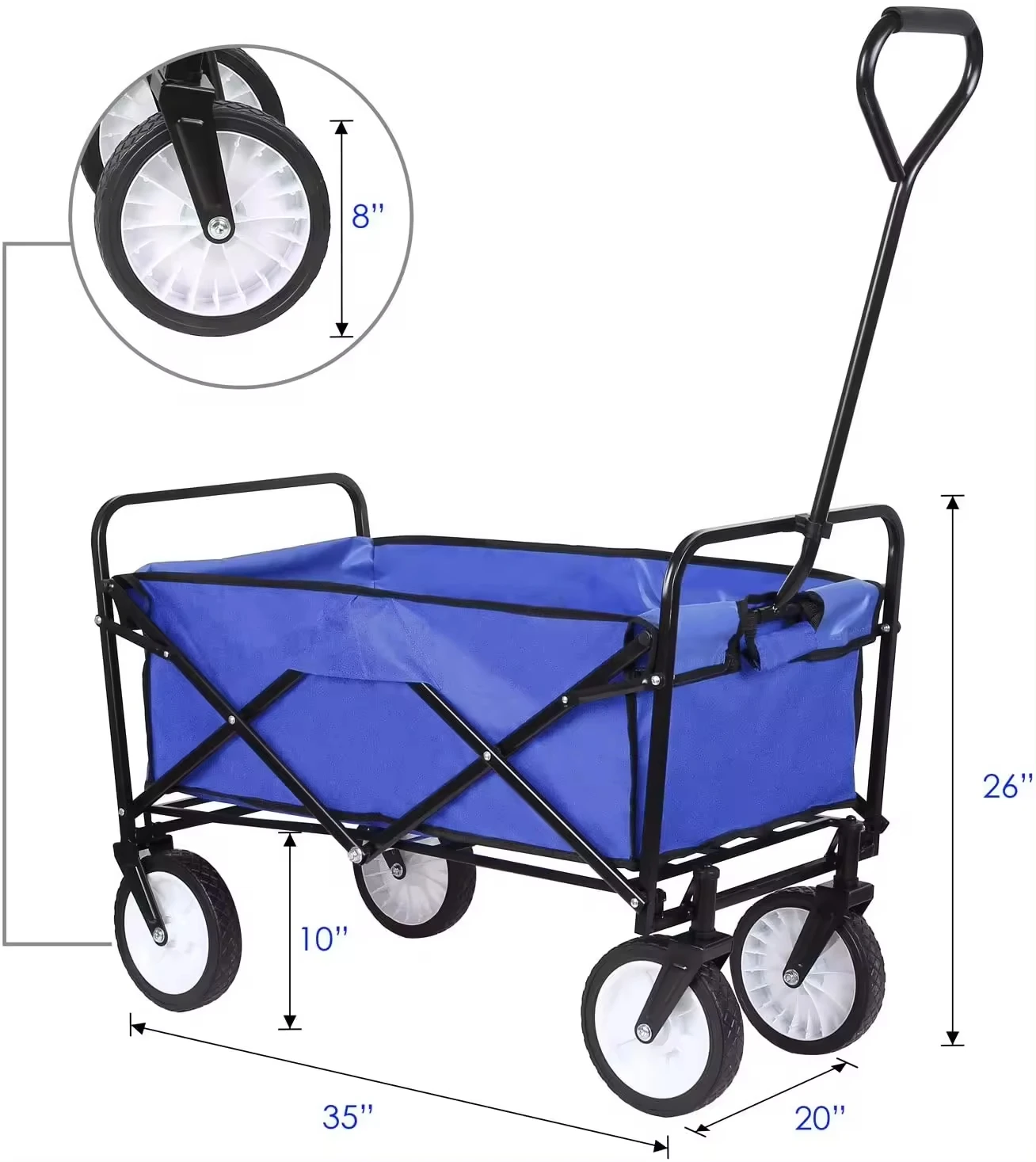 Large Capacity Wagon With 4 wheels Camping Cart  Portable Handy Cart Moving Platform Foldable beach cart
