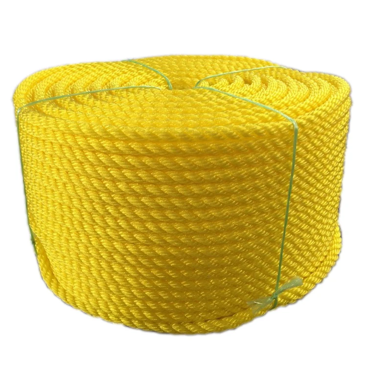 3 strand Twisted Poly ropes in yellow and black color