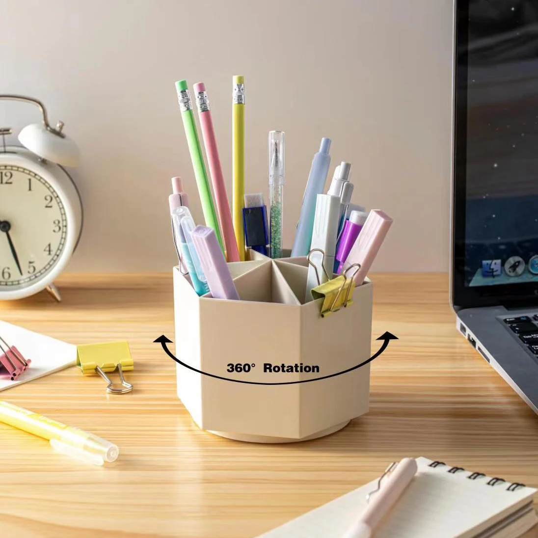 Pencil Stand Desk Fancy Storage Container Desk Mesh Organizer Table Spinning Pen Holder Custom Plastic Multifunction Wholesale