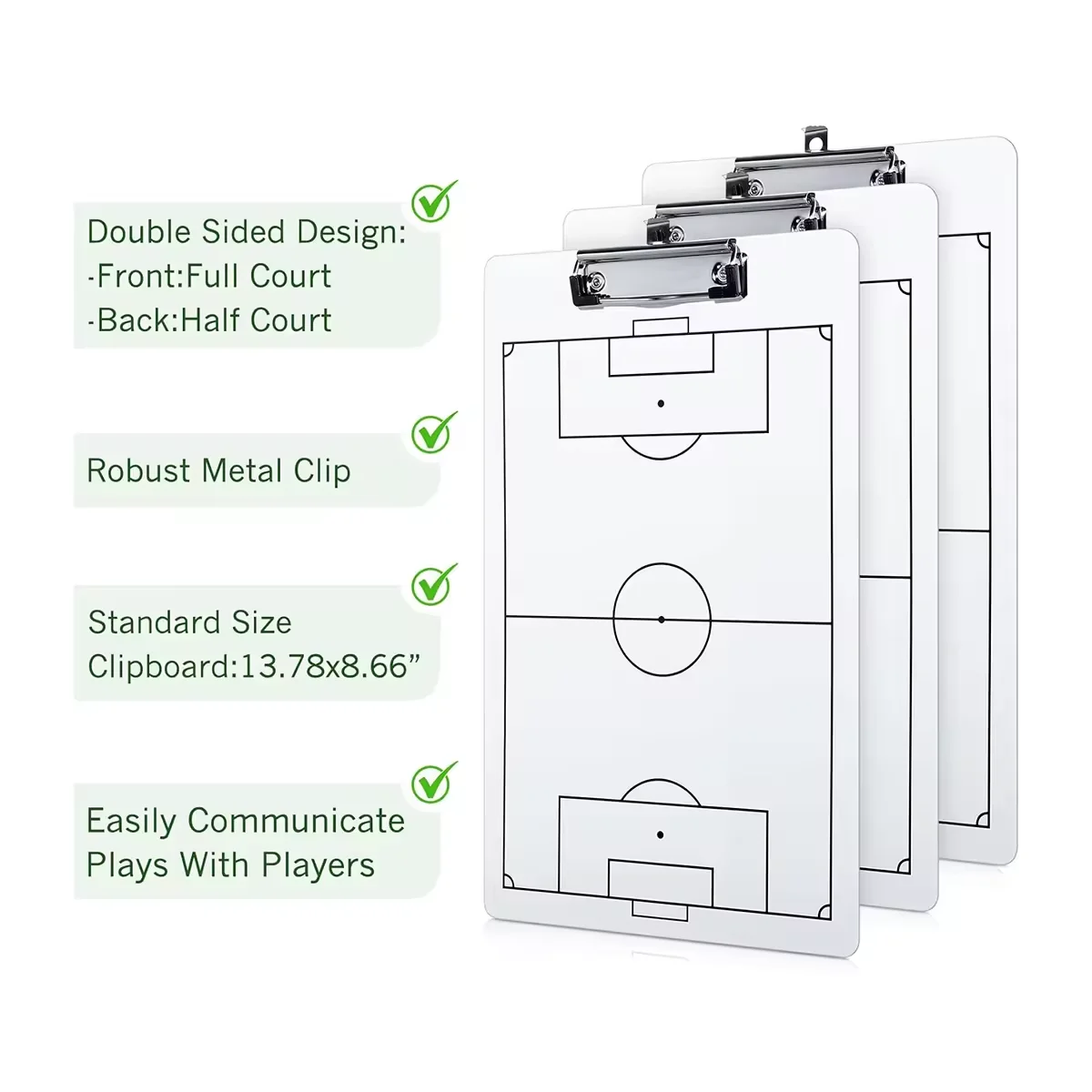 OEM&ODM PVC Football Coach Board Soccer Tactics Board Double-side Dry Erase Clipboard Coaching Board Football Training Equipment