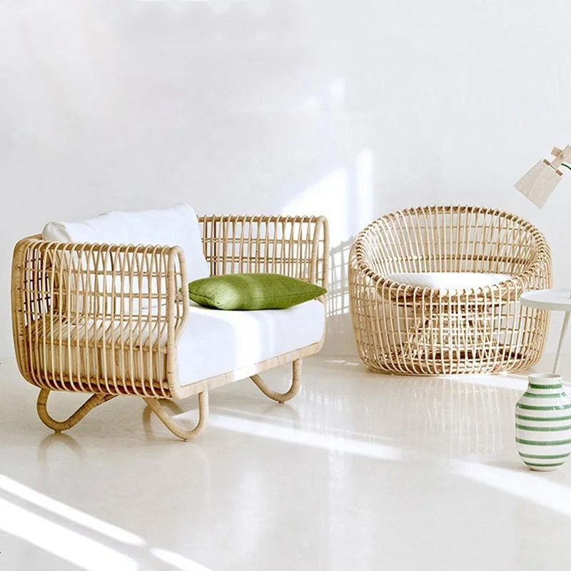 Outdoor sofa Indonesia outdoor chair rattan lounge chair balcony villa outdoor hotel garden furniture