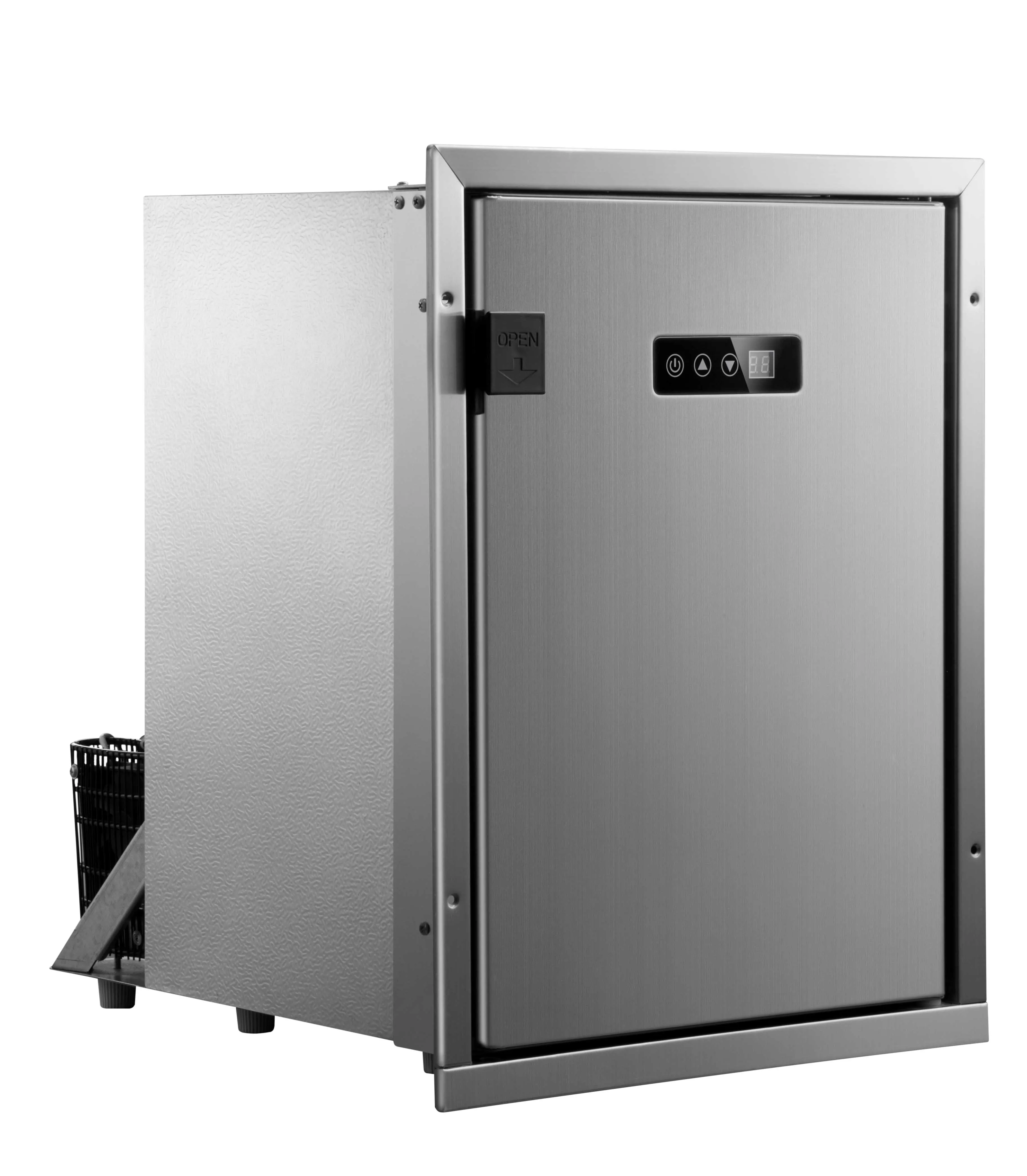 Stainless Steel DC Compressor 12V 24V Built-In Yacht Marine Boat Fridge With Dual Temperature Dual Zones