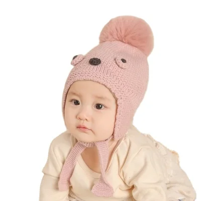 High Quality New Fashion Toddler Kids Girls Winter Hats Cute Knitted Hair Band Baby Fitted Hats