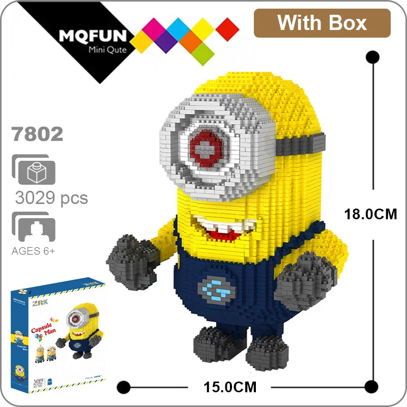 ZRK Funny cartoon image micro diamond building block Capsule man Stuart Tim Jerry Bob figures assembly bricks toys for kids gift