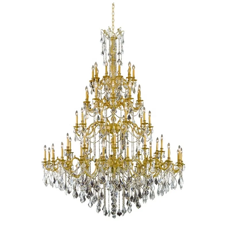 large gold candle k9 cristal chandelier lighting hotel lobby foyer crystals lights