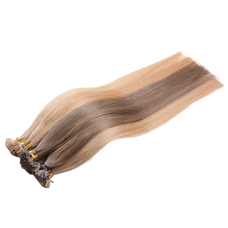 Factory Wholesale U Tip Hair Extension Double Drawn Virgin Raw 100% Russian Human Hair Prebonded Keratin Nail Hair Extension