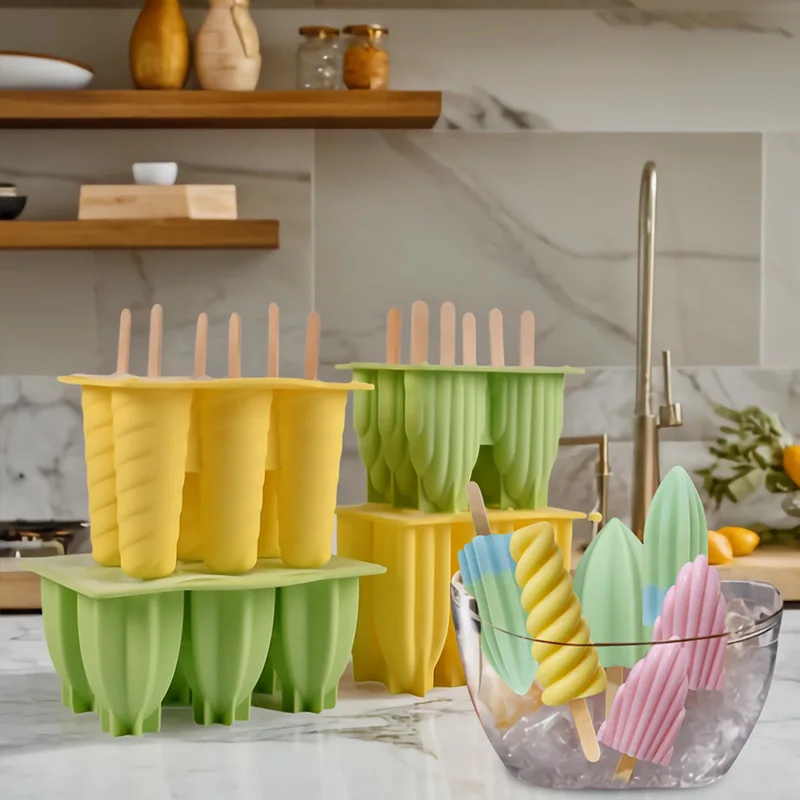 6 9 Cavity Diy Yogurt Bar Fruit Pop Silicone Mold Ice Maker Silicone Popsicle Molds Ice Cream Popsicle Mold