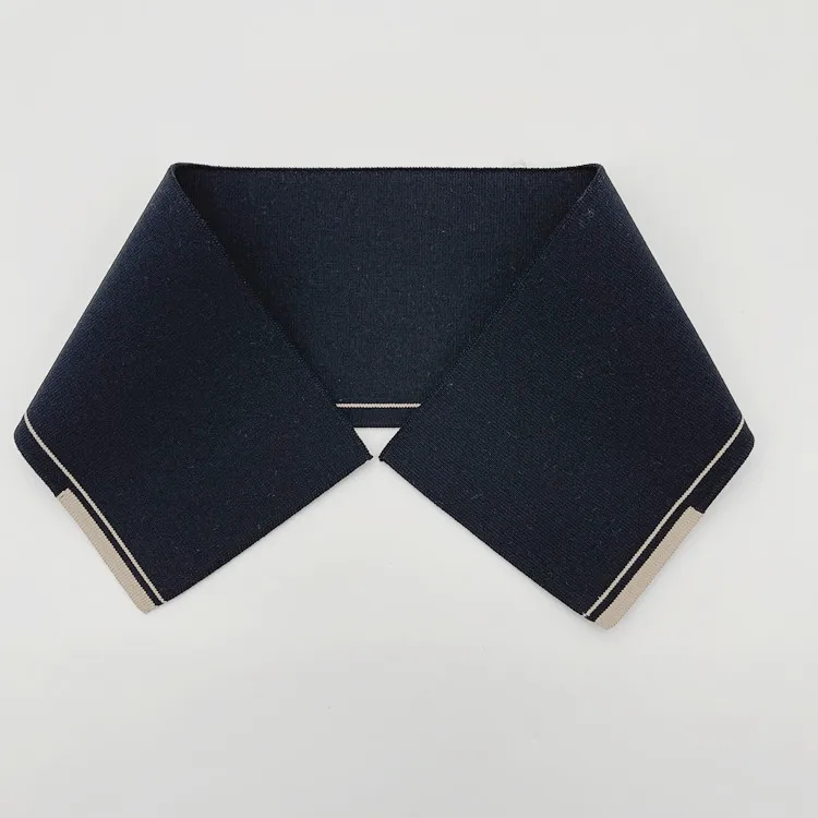 Custom 97% polyester 3% spandex rib collar knit ,t-shirt collar for polo shirt