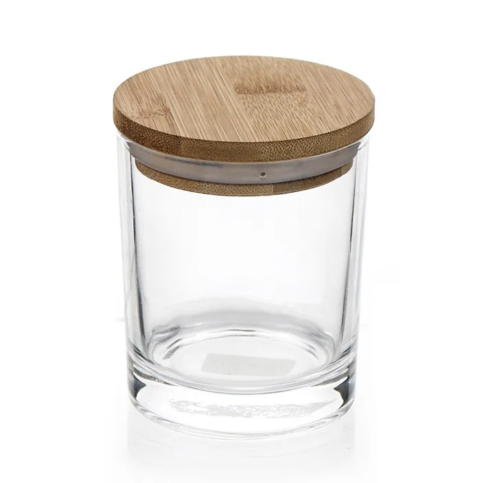 Food Storage Container Spice Jar High Borosilicate Air Tight Glass with wood lip Diameter Space Kitchen Caddy Box