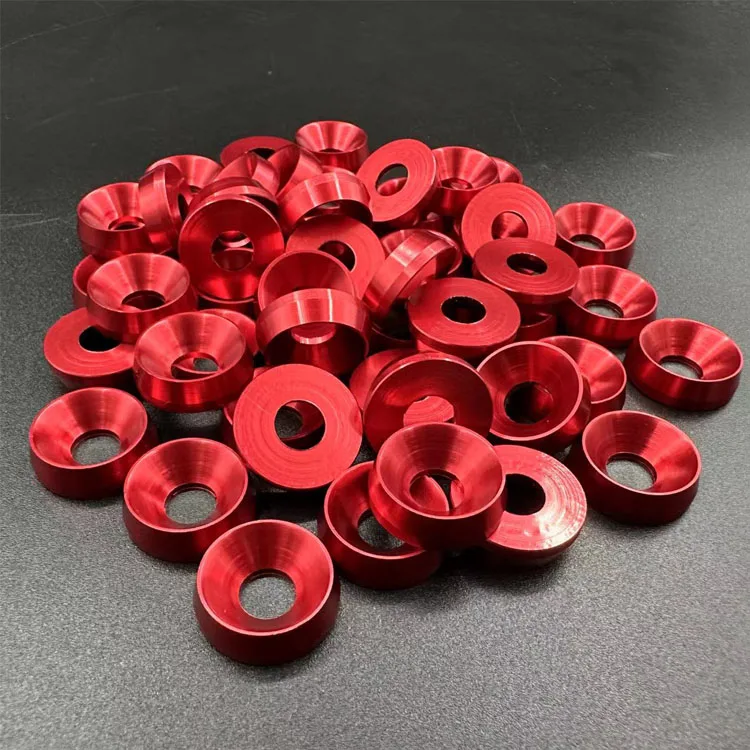 M2.5 Countersunk Flat Decorative Washer Colorful Aluminum Alloy Abrasion Resistant Scratch Drawing DIN Standard M3 M4 M5 M6 M8