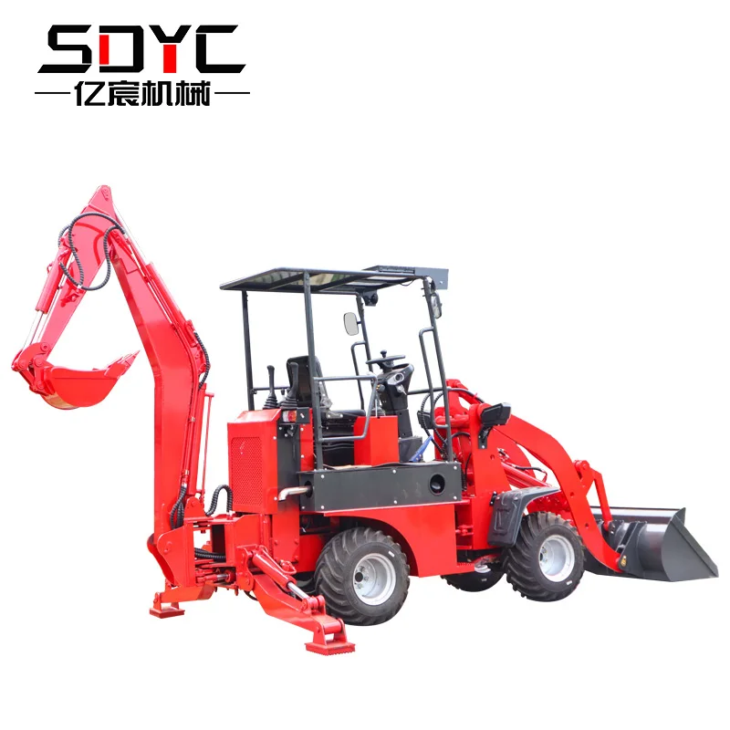 Бесплатная доставка новый дизельный двигатель CE Epa Mini 4x4 сельскохозяйственный трактор экскаватор 4 в 1 ковшовый экскаватор-погрузчик