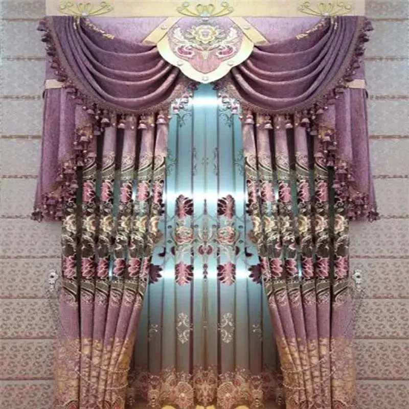 Jacquard Fabric Curtain for Door Fancy Swag 100% Polyester Living Room Accept Customized Curtain Designs Wave Curtain All-season