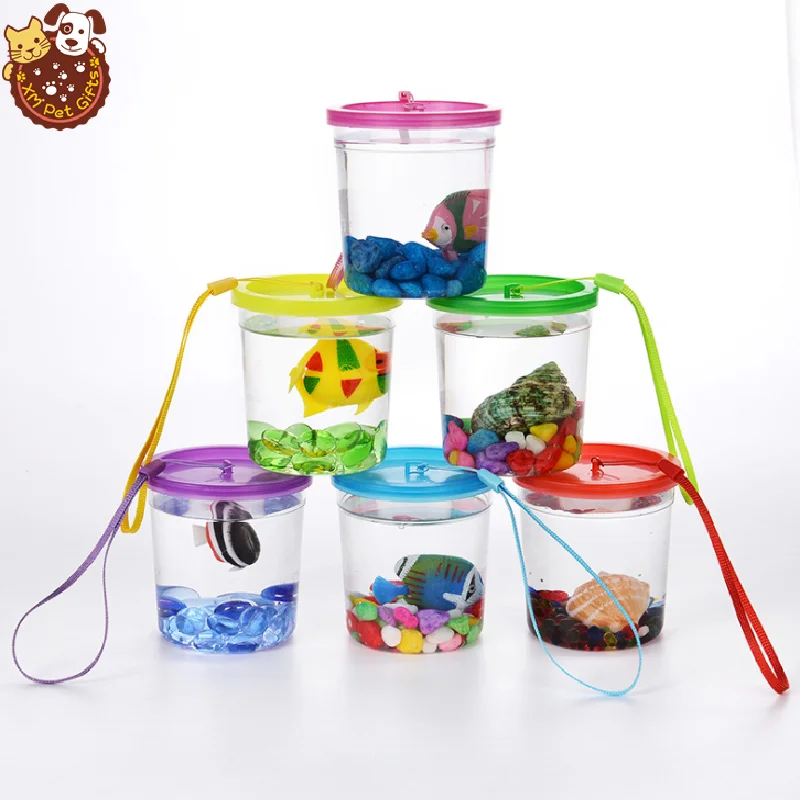 Betta чашки Медузы Fish Tank мини Маленькая прозрачная пластиковая коробка с крышкой садок для рыбы