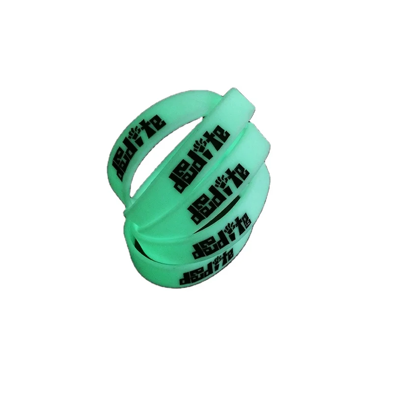 Фракционный пользовательский ваш логотип браслет светится в темноте мягкий силиконовый Пользовательский для деятельности