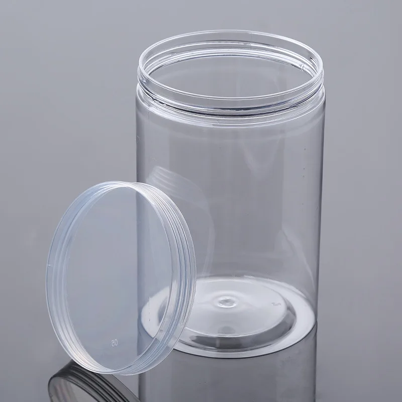 Custom Child Proof Empty Storage Container Small Clear Pet Frost Round Plastic Food  Packaging Jar Cream Cans With Lids
